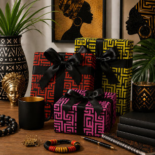 Farbenfroher afrikanischer Druck Geschenkpapier Set