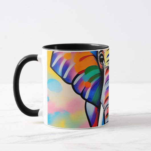 Farbenfroher afrikanischer Safari-Elefant Tasse (Links)