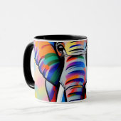 Farbenfroher afrikanischer Safari-Elefant Tasse (Vorderseite Links)