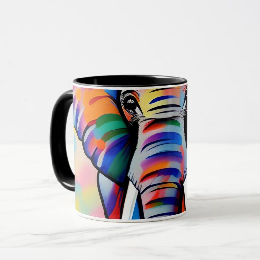Farbenfroher afrikanischer Safari-Elefant Tasse (Vorderseite Links)