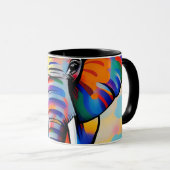Farbenfroher afrikanischer Safari-Elefant Tasse (VorderseiteRechts)