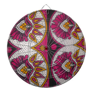 Farbenfroher afrikanischer Stoff-Motiv-Kunst-Druck Dartscheibe