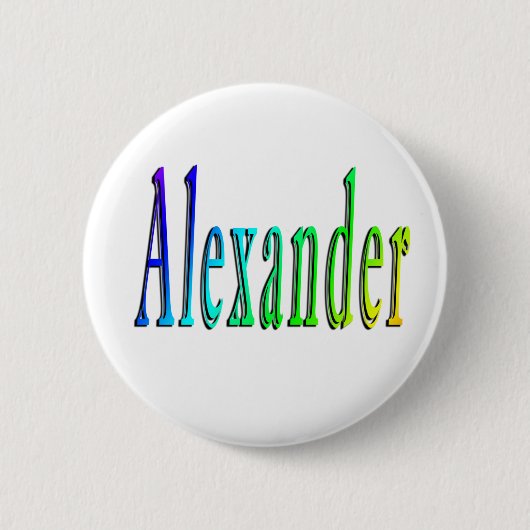 Farbenfroher Alexander Name, Button (Vorderseite)