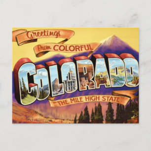 Farbenfroher alter Colorado-Gruß Postkarte