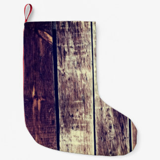 Farbenfroher alter Holzhintergrund - Vintag dunkel Kleiner Weihnachtsstrumpf