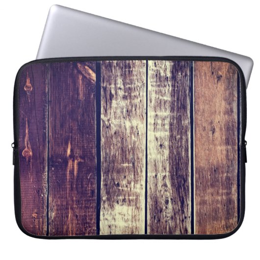 Farbenfroher alter Holzhintergrund - Vintag dunkel Laptopschutzhülle (Vorderseite)