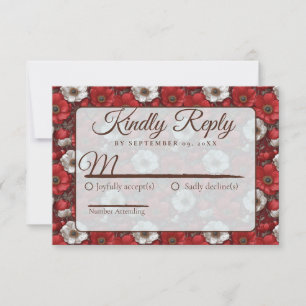 Farbenfroher Anemonen-Garten-Hinterhof-Hochzeit RSVP Karte