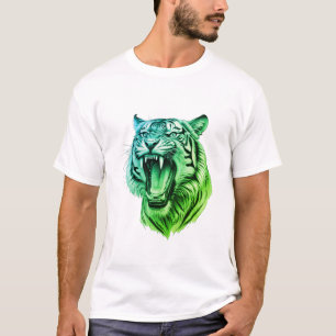 Farbenfroher Angry Lion Head Luxus T - Shirt