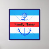 Farbenfroher Anker mit anpassbarer Taste Leinwanddruck (Vorderseite)