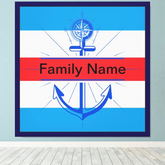 Farbenfroher Anker mit anpassbarer Taste Leinwanddruck (Insitu (Holzboden))