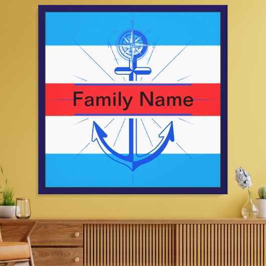 Farbenfroher Anker mit anpassbarer Taste Leinwanddruck (Insitu (Wohnzimmer))