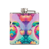 Farbenfroher Apfel mit bester Vater für immer Flachmann (Rückseite)