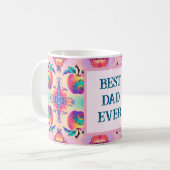 Farbenfroher Apfel mit bester Vater für immer Kaffeetasse (Vorderseite Links)
