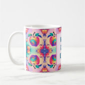 Farbenfroher Apfel mit bester Vater für immer Kaffeetasse (Links)