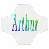 Farbenfroher Arthur Name, Soccerball Fußball (Flach)
