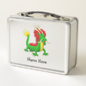 Farbenfroher asiatischer Drache Metall Brotdose (Rückseite)