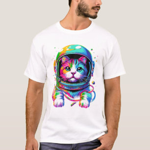Farbenfroher Astronaut im Weltraum-Anzug T-Shirt