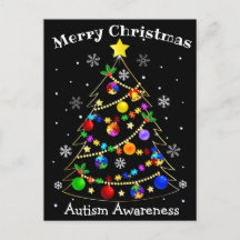 Farbenfroher Autismus Weihnachtsbaum
