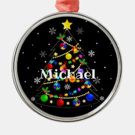 Farbenfroher Autismus Weihnachtsbaum Ornament Aus Metall