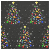 Farbenfroher Autismus Weihnachtsbaum Stoff (Muster)
