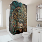 Farbenfroher Aztekenkriegsduschvorhang Duschvorhang (Beispiel)