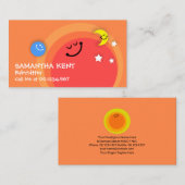Farbenfroher Babysitter Sun Nanny Service Visitenkarte (Vorne/Hinten)