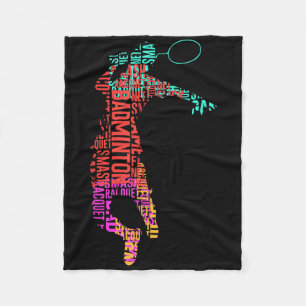 Farbenfroher Badminton Player _ Shuttle Racket _ B Fleecedecke