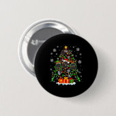 Farbenfroher Badmintonspieler als Weihnachtsbaum-F Button (Vorne & Hinten)
