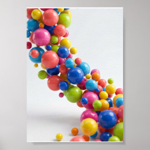 Farbenfroher Ballons Bogen Festliche Feier Flies Poster