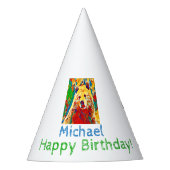 Farbenfroher Bär Geburtstag Partyhütchen (Vorderseite)