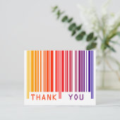 Farbenfroher Barcode Vielen Dank Postkarte (Stehend Vorderseite)