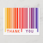 Farbenfroher Barcode Vielen Dank Postkarte (Vorderseite)
