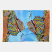 Farbenfroher Bartdrache 1/2 Klappküche Handtuch (Horizontal)