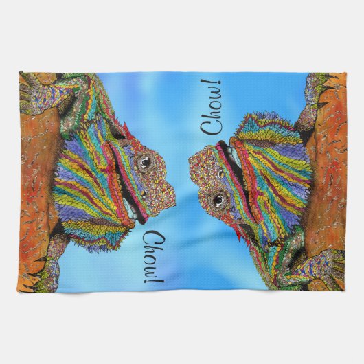 Farbenfroher Bartdrache 1/2 Klappküche Handtuch (Horizontal)