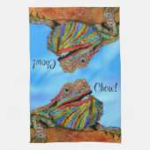 Farbenfroher Bartdrache 1/2 Klappküche Handtuch (Vertikal)