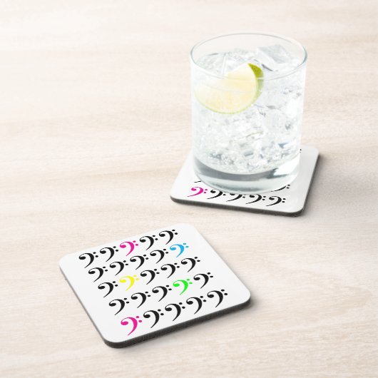 Farbenfroher Bass Clef Cork Untersetzer (Rechte Seite)