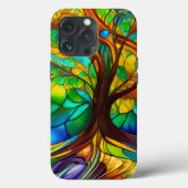 Farbenfroher Baum aus festem Glas Case-Mate iPhone Hülle (Rückseite)