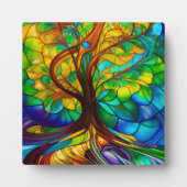 Farbenfroher Baum aus festem Glas Fotoplatte (Vorderseite)