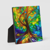 Farbenfroher Baum aus festem Glas Fotoplatte (Vorderseite)