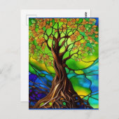 Farbenfroher Baum aus festem Glas - Look II Postkarte (Vorne/Hinten)