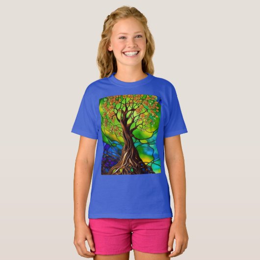Farbenfroher Baum aus festem Glas - Look II T-Shirt (Vorne ganz)