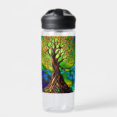 Farbenfroher Baum aus festem Glas - Look II Trinkflasche (Vorderseite)