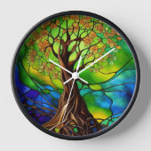 Farbenfroher Baum aus festem Glas - Look II Uhr (Vorderseite)
