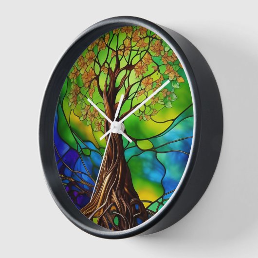 Farbenfroher Baum aus festem Glas - Look II Uhr (Winkel)