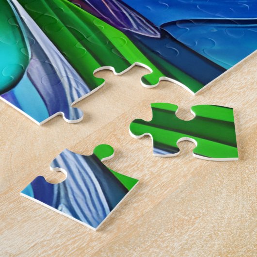 Farbenfroher Baum aus festem Glas Puzzle (Seite)