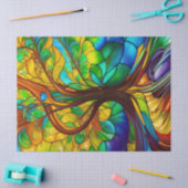 Farbenfroher Baum aus festem Glas Seidenpapier (Basteln)