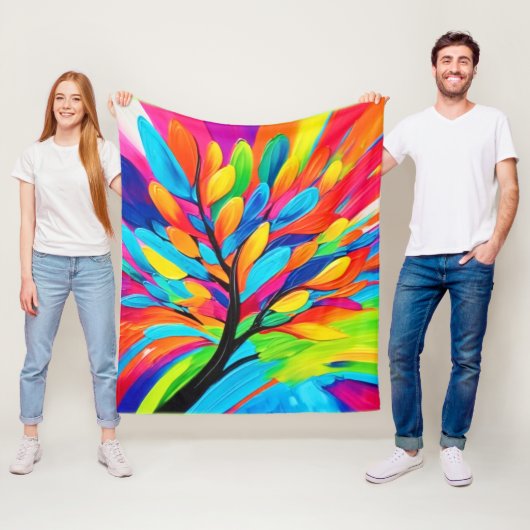 Farbenfroher Baum der Träume Fleecedecke (Beispiel)