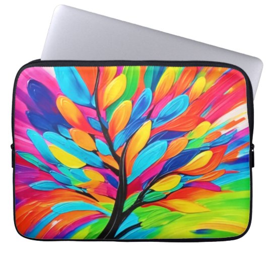 Farbenfroher Baum der Träume Laptopschutzhülle (Vorderseite)
