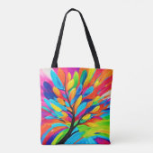 Farbenfroher Baum der Träume Tasche (Rückseite)