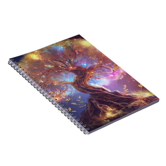 Farbenfroher Baum des Lebens Antikes Glühen Notizblock (Rechte Seite)